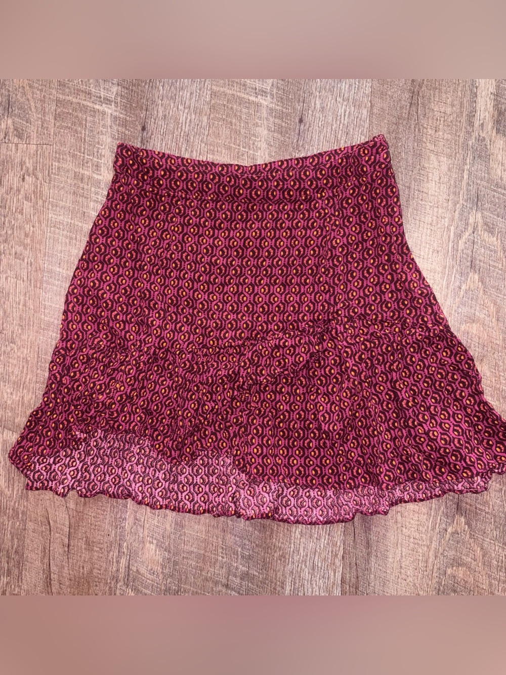 Free People Burgundy Two-Piece Tank & Patterned Skirt - Picture 2 of 6